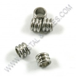 Bead 6x5mm, Stainless - Qty...