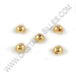 Beads 4mm, Stainless gold -...